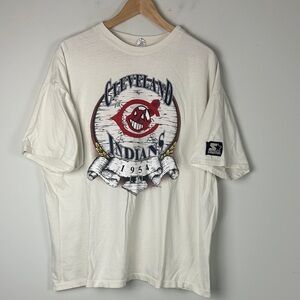 STARTER Vintage MLB Cleveland Indians Graphic Tee - 90s, Size XL